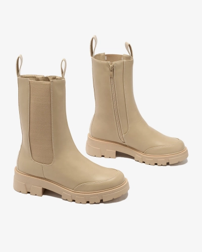 Жіночі високі черевики Royalfashion бежевого кольору Adiofa