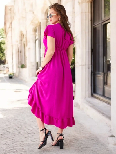 Royalfashion Damen-Midikleid mit asymmetrischem Saum