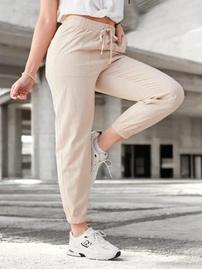 Elegante beige Baumwollhose Serafina