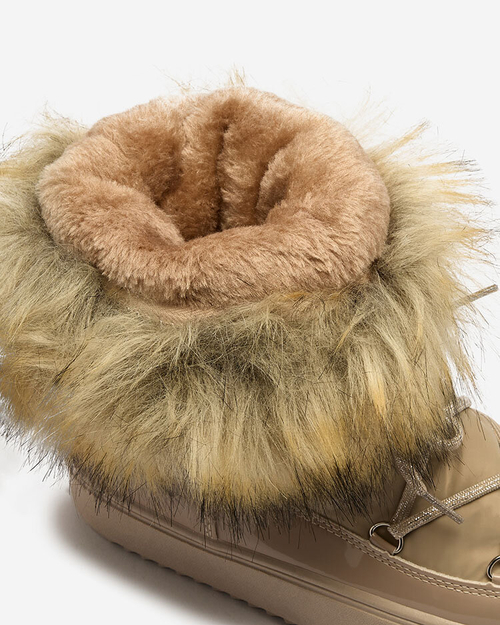 Royalfashion Світло-коричневі черевики-сліпони а-ля снігоступи для жінок Gomllo