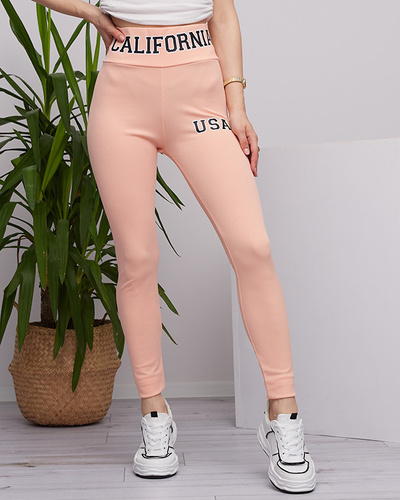 Gepuderte Ripp-Leggings für Damen mit Aufschriften - Bekleidung