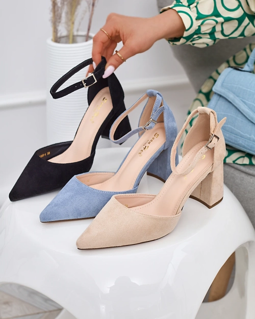 Бежеві жіночі туфлі-човники на стійці Derra - Взуття