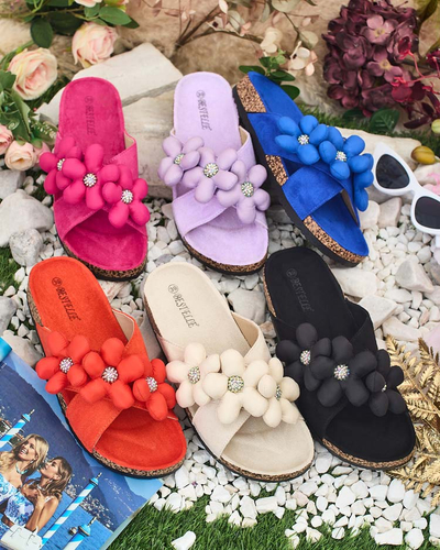 Royalfashion Жіночі шльопанці Polidda Flower Strap Flip Flips