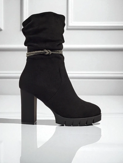 Damen Stiefeletten aus Eco-Wildleder mit Blockabsatz RuneFlicker