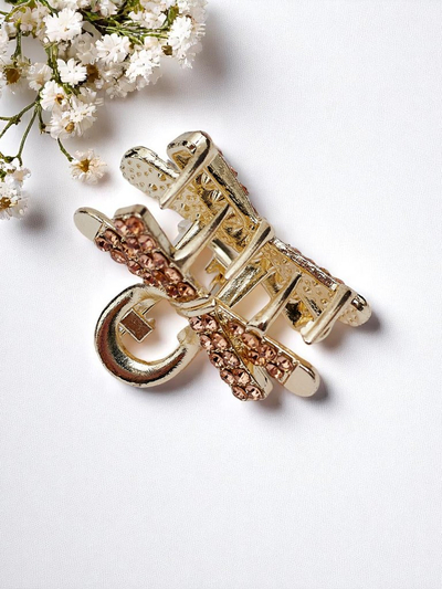 Royalfashion Haarklammer mit Strasssteinen Goldene Klammer