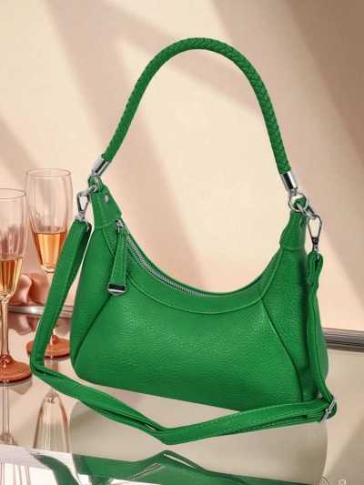 Royalfashion Kleine Damenhandtasche aus Öko-Leder mit dekorativem Riemen Lacquea