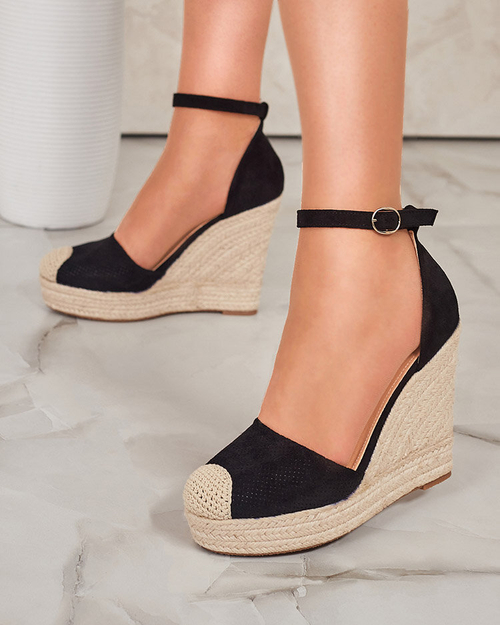 Royalfashion Чорні жіночі босоніжки Meylasi на платформі