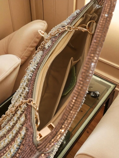 Royalfashion Damen Clutch Handtasche mit Zirkonia Sova Glint