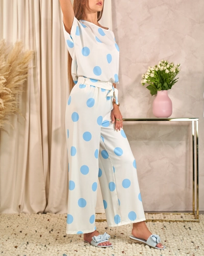 Royalfashion Blau-weißes Damenset