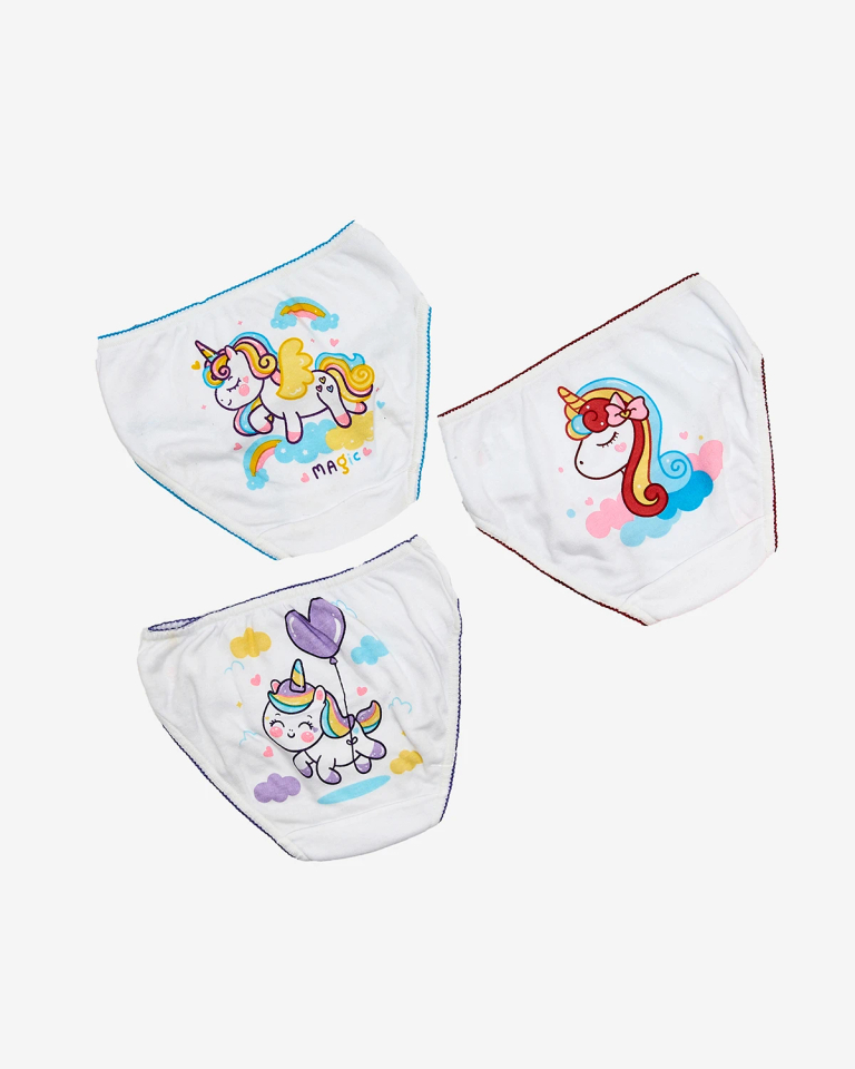 Royalfashion Höschenset für Mädchen mit farbenfrohem Einhorndruck