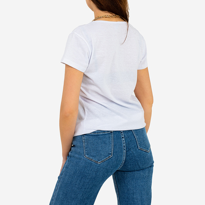 Weißes bedrucktes Damen-T-Shirt - Kleidung