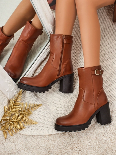 Damen Stiefeletten Sylvarra aus Öko-Leder mit Blockabsatz