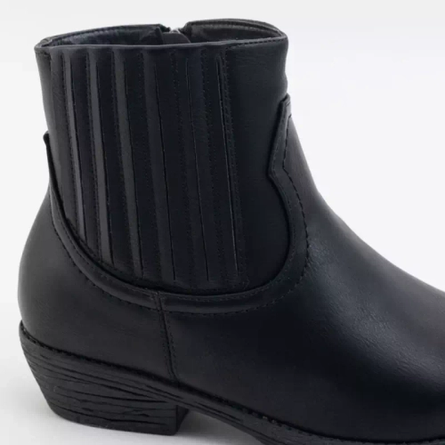 OUTLET Чорні чоботи з еко шкіри ковбойські чоботи Krif- Взуття