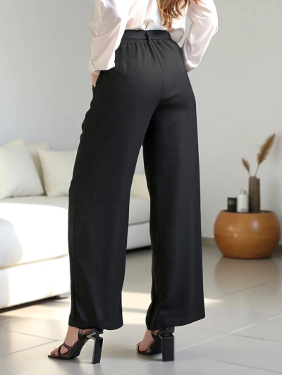 Royalfashion Weite Damenhose mit einem Gürtel