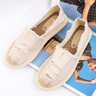 Beige Espadrilles für Damen mit Cut-Outs Riev - Footwear