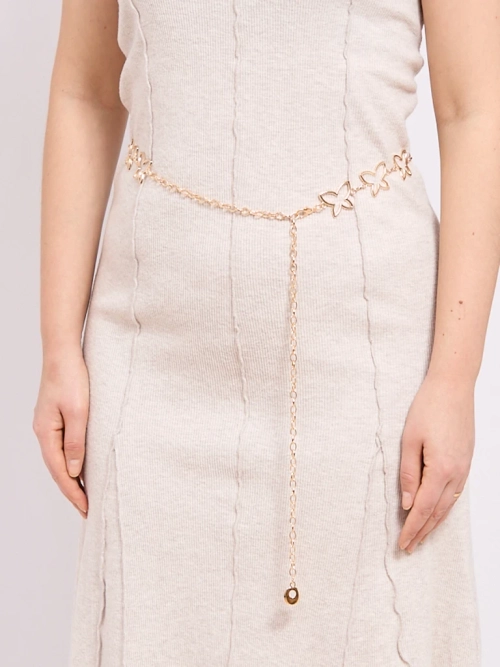 Металевий жіночий пасок Aurelia Motyl з елегантним ланцюжком – 115 см