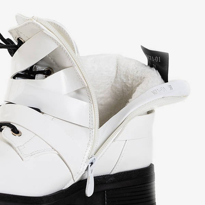 Damen weiße Schnallentaschen Ermite - Schuhe