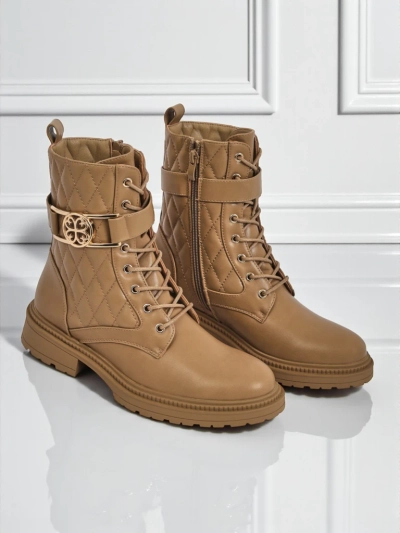 Gesteppte Damen Stiefeletten aus ökologischem Leder Sable Rose