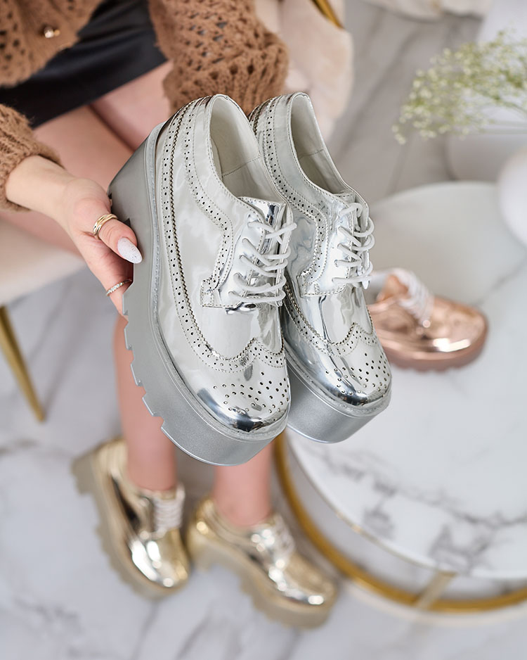 Sneaker Low Silberne Plateau Sneaker Sneaker Low Tamaris Silberne