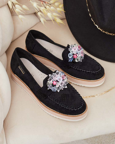 Мокасини Royalfashion з різнокольоровим камінням Restea