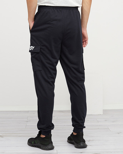 Marineblaue Herren-Jogginghose mit Taschen - Kleidung