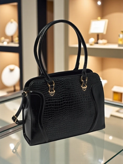 Damen Shopper Handtasche aus Öko-Leder mit Prägung Iron Lace