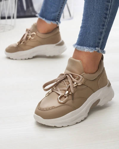 Hellbraune Damen-Sportschuhe mit Ketten Nanoka - Footwear