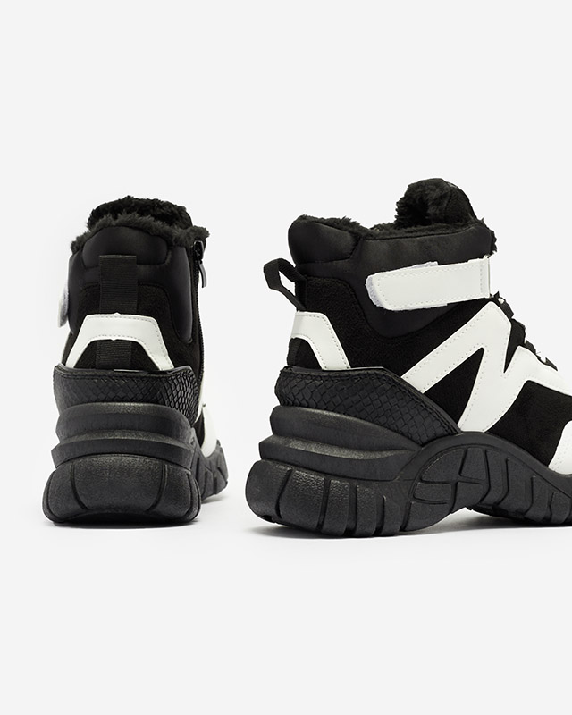 Schwarz-weiße isolierte Damen-Schneestiefel Okraja - Footwear