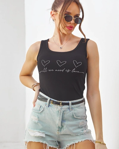 Royalfashion Damen Baumwoll-Camisole-Top mit Herzen