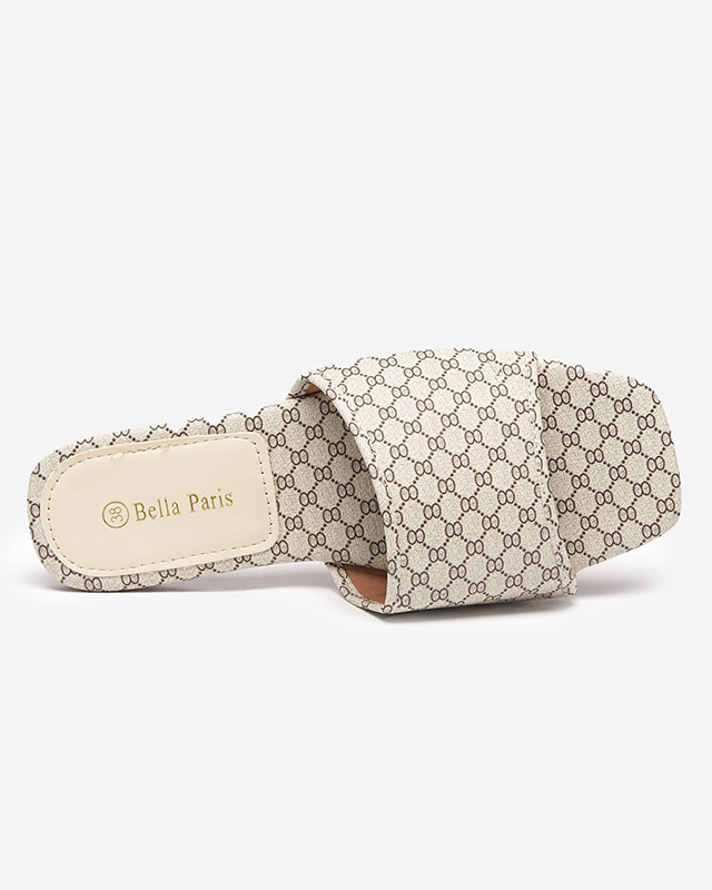 Beige gemusterte Damenhausschuhe Reverdi - Schuhe