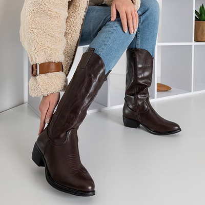 Коричневі жіночі черевики з еко-шкіри Peitra - Взуття