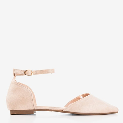Beige Ballerina-Schuhe mit Mosla-Spitzspitze - Schuhe 1