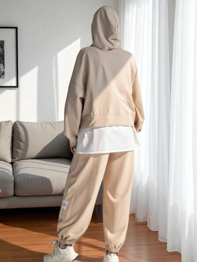 Royalfashion Damen Baumwollset mit einem Shirt-Einsatz