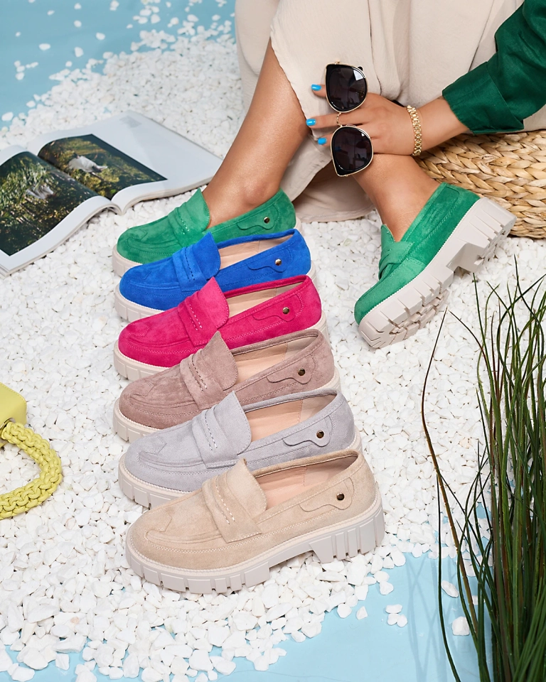 OUTLET Royalfashion Eco Wildleder fuchsia Mokassins für Damen Siherta