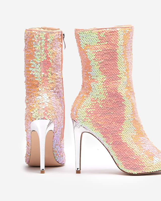 Rosa holographische Damenstiefel mit Pailletten Lexillo- Footwear