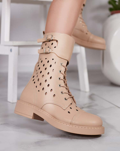 Royalfashion Damen durchbrochene Schnürstiefel Belsel