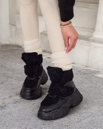 Royalfashion Damen Schneestiefel mit Schafsfell Segulla