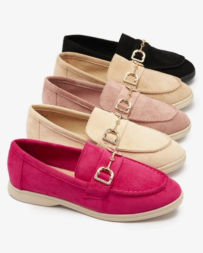 Fuchsia Damen Mokassins mit Goldverzierung Neterri - Footwear