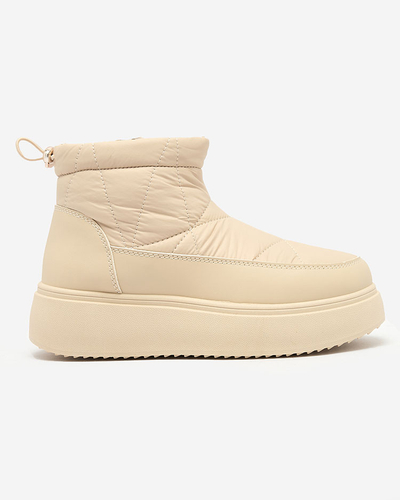 Royalfashion Damen Schlupf-Schneestiefel in Beige Armeda