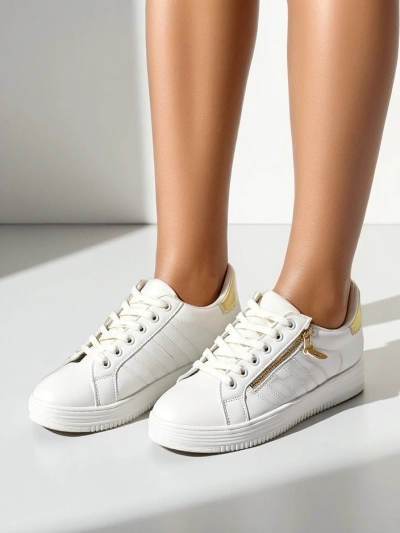 Royalfashion Damen Sport Sneakers mit dekorativem Reißverschluss Evrove