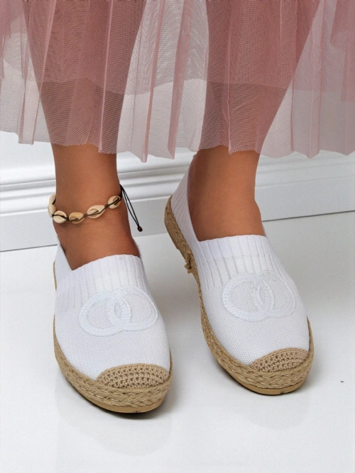 Еспадрильї жіночі Calista Biancha – білі плоскі з еко замші, італійський стиль