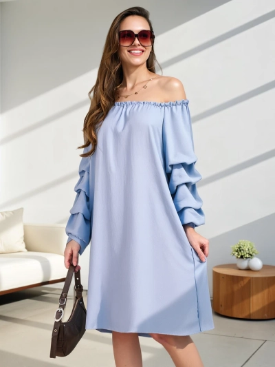 Royalfashion Glattes Damenkleid a'la Spanisch mit Rüschen