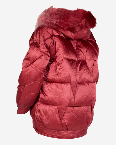 Maroon Damen-Winterjacke mit synthetischer Daunenfüllung - Kleidung
