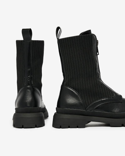 Жіночі черевики Royalfashion на плоскому каблуці чорного кольору Teviuse