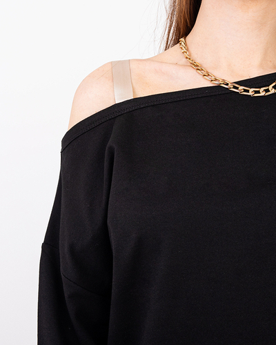 Set aus schwarzer Bluse und Rock für Damen - Kleidung