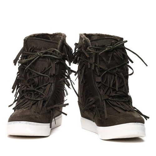 Темно-зелені снікерси з бахромою Kennedy - Взуття