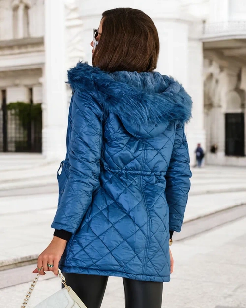 Жіноча стьобана куртка Royalfashion синього кольору