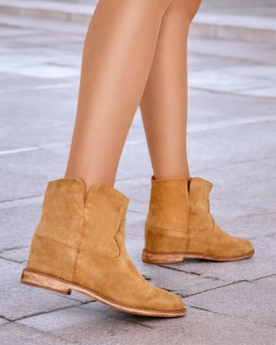 Royalfashion Stiefel im Cowboy-Stil auf verdecktem Keilabsatz Blueston