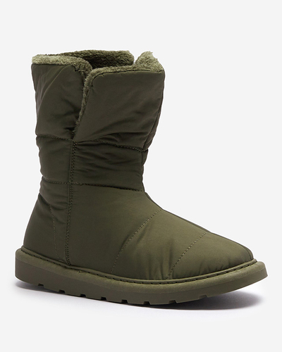 Dunkelgrüne Damenstiefel a'la Schneestiefel Kalioli Footwear