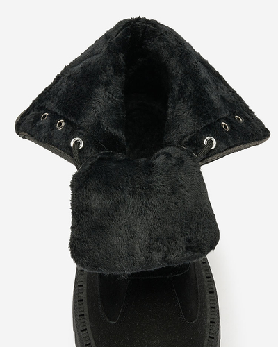 Royalfashion Schwarzer Damen-Schnürstiefel Macnev